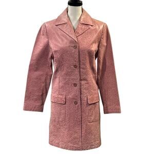 B Lucid Women's Vintage Pink Leather Jacket Size M